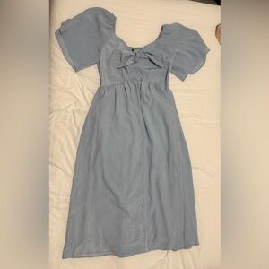 Pretty Garden Elegant Blue Midi Dress